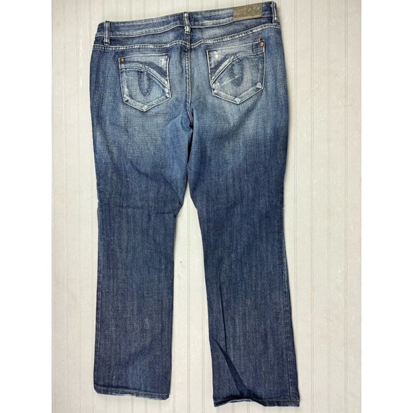 Level 99 Size 37x28.5 (Measured) Women Jeans Straight Distress Mid Rise … - Picture 3 of 3